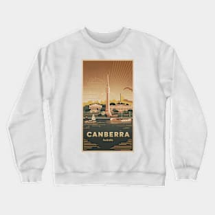 Retro Vintage Canberra Australia Travel Poster Crewneck Sweatshirt